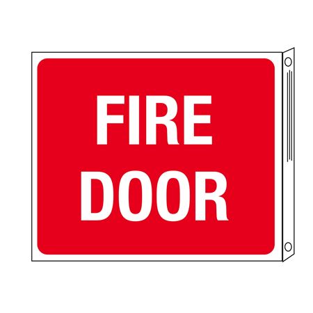 Two-Sided Flanged Signs - Fire Door 10x12