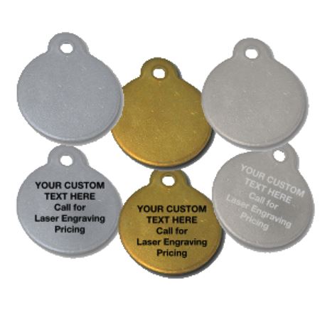 Metal Blank Tags - Round w/Ear 1" x 1"