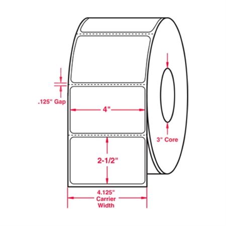 Thermal Transfer Paper Labels on a Roll - White Matte with Perforation-1500 Labels per Roll 4 x 6