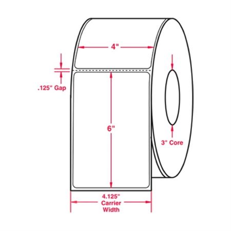 Thermal Transfer Synthetic Materials on a Roll - White Polyester with Perforation-1000 Labels per Roll 4 x 6