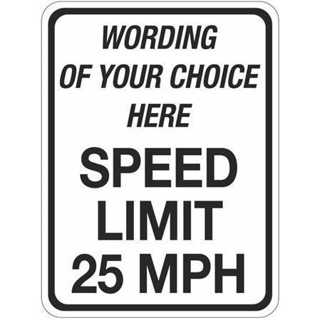 Semi-Custom Traffic Sign Speed Limit MPH  18 x 24