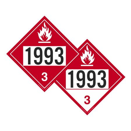 Two-Sided Placard 1993 Flammable Liq. NOS/Combustible Liq.