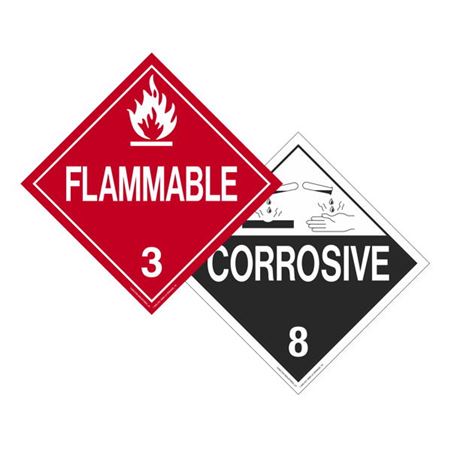 Two-Sided Placards - Flammable/Corrosive