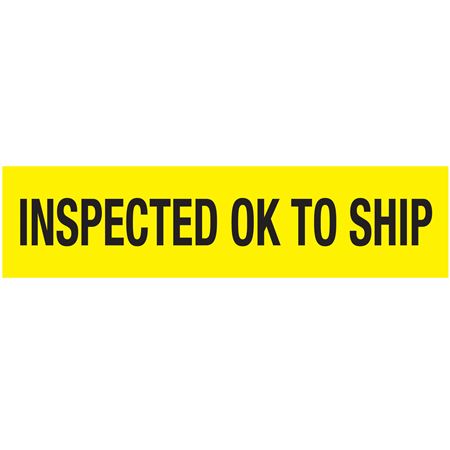 Adhesive Pallet Tape - Inspected Ok To Ship - BK on YL