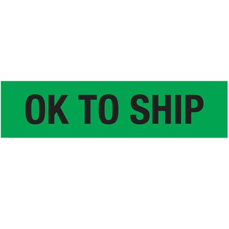 Non-Adhesive Pallet Tape-Ok To Ship-Black on Green