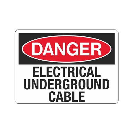 Danger Electrical Underground Cable - Reflect. Alum. 10 x 14
