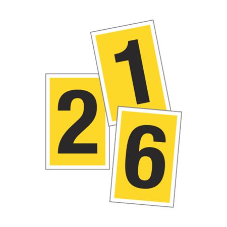 Vinyl Number Kit - 1" Yellow/Black