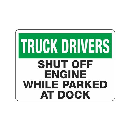 Truck Drivers Shut Off Engine While Parked At Dock 10 x 14