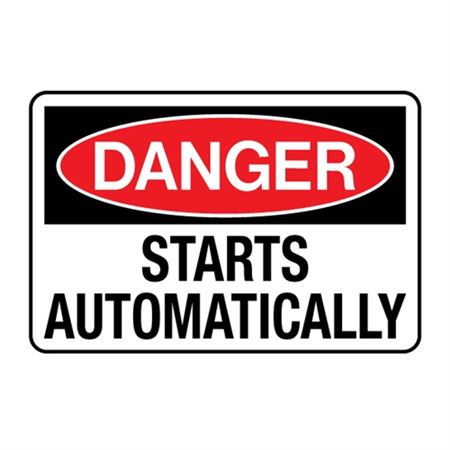 Danger Starts Automatically Decal