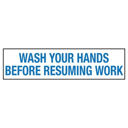 Wash Your Hands Before Resuming Work - 2" x 8" Decal