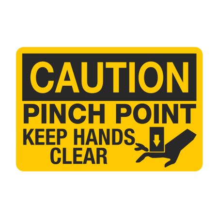 Caution Pinch Point Keep Hands Clear Decal