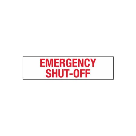 Emergency Shut-Off - 2" x 8" Decal