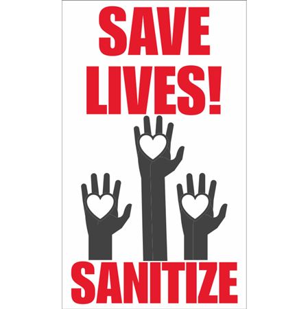 Save Lives Sanitize Decal