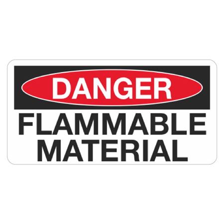 Danger Flammable Material - 1 1/2 x 3