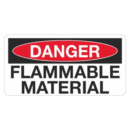Danger Flammable Material - 1 1/2 x 3 Decal