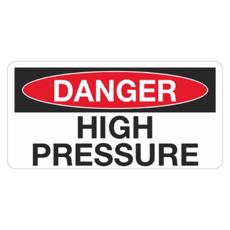 Danger High Pressure - 1 1/2 x 3 Decal