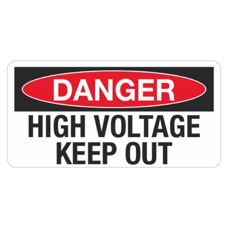 Danger High Voltage Keep Out - 1 1/2 x 3