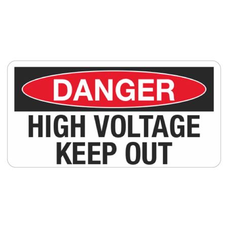 Danger High Voltage Keep Out - 1 1/2 x 3 Decal