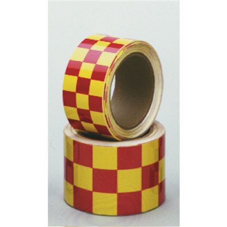 Checkered Tape 3" Yellow & Magenta