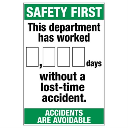 Safety First This Department - Dry Erase Scoreboard 24 x 36