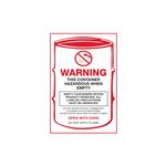 This Container Hazardous when Empty Label 4 x 6