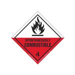 Spontaneously Combustible Shipping Label