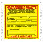 Pin Fed HazMat Labels - California State Regulated 6 x 6