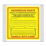 Custom Pin Fed Hazardous Waste South Carolina Label 6 x 6