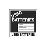 Assorted HazWaste Decals - Used Batteries - 6 x 6