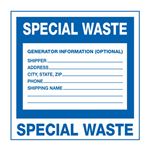 Assorted Pre-Printed HazWaste Labels  - Special Waste 6 x 6