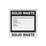 Assorted HazWaste Labels - Solid Waste 6 x 6