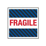 Fragile (Blue/Black Stripes) - 4 x 4