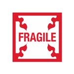 Fragile Labels - Fragile - Red - 4 x 4