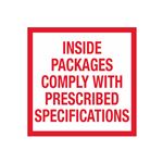 Inside Packages Comply w/Prescribed Specifications - 4 x 4