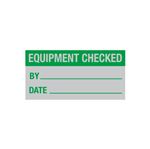 Maintenance Decal - Equipment Checked By/Date - 1 x 2