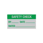 Maintenance Decal - Safety Check By/Date/Rated - 1 x 2