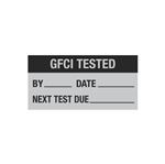 Maintenance Decal - GFCI Tested By/Date/Next Test - 1 x 2