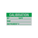 Calibration Decal - Calibration By/Date/Due/Instrum.# - 1x2