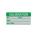 Calibration - Calibration By/Date/Due/Setting - 1 x 2