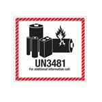 Lithium Battery Marking - UN3481 - 4 1/2 x 5