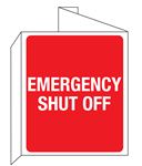 3D Emergency Shut Off Wall Sign 8x14