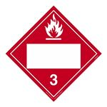 Class 3 - Flammable Liq. Blank - Poly Blend 10 3/4 x 10 3/4