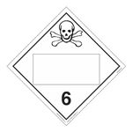 Class 6 Poison/Toxic - Blank Removable Adhesive Vinyl 10 3/4 Placard