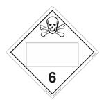 Class 6 Poison/Toxic - Blank Perm. Adhesive 10 3/4 x 10 3/4