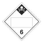 Class 6 Inhalation Hazard - Blank Permanent Adhesive Vinyl 10 3/4 Placard