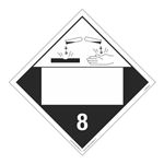 Class 8 Corrosive - Blank Permanent Adhesive Vinyl 10 3/4 Placard