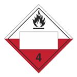 Class 4 Spontaneously Combustible - Blank Permanent Adhesive Vinyl 10 3/4 Placard
