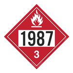 UN#1987 Flammable Liquid Stock Numbered Placard