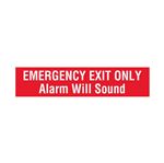 Emergency Exit Only Alarm Will Sound - Vinyl Decal - 4 x 18