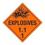 Class 1 - Explosives 1.1E Placard